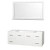 Centra 60 In. Single Vanity in White and No Top and No Sink and 58 In. Mirror