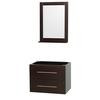 Centra 30 In. Single Vanity in Espresso and No Top and No Sink and 24 In. Mirror