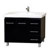 Midlands R 39 In. Single Vanity in Black with Ceramic Vanity Top in White