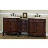 Ashby 82-7/10 In. W X 23-6/10 In. D X 36 In. H Double Vanity in Walnut with Marble Vanity Top in Cream