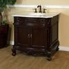 Ashby White 34-6/10 In. W X 36 In. H Single Vanity in Walnut with Marble Vanity Top in Cream
