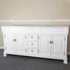 74 In Double Sink Vanity in White with Marble Top in White