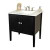 33.5 In Single Sink Vanity in Espresso with White Glass Top