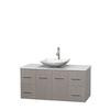 Centra 48 In. Single Vanity in Gray Oak with Solid SurfaceTop with White Carrera Sink and No Mirror