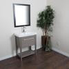 27.5 In Single Sink Vanity In Taupe with Ceramic Top in White