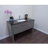 55.3 In Single Sink Vanity In Taupe with Marble Top In Tan Brown