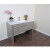 55.3 In Single Sink Vanity In Taupe with Marble Top in White