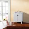 30 In. Single Sink Vanity in White with Marble Top in White