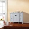 45 In. Single Sink Vanity in White with Marble Top in White
