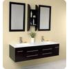 Bellezza Espresso Modern Double Sink Bathroom Vanity