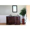 Cambria C 62 In. Double Vanity In Colonial Cherry with Granite Vanity Top in Black Galaxy
