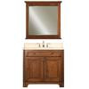 Spain 36 Inches Vanity in Classic Golden Straw with Marble Vanity Top in Sahara and Matching Mirror (Faucet not included)