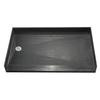 Shower Base 42 Inch D X 60 Inch W, 60 Inch Barrier Free Entry With Integrated Left Hand Side PVC Drain