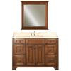 Spain 48 Inches Vanity in Classic Golden Straw with Marble Vanity Top in Sahara and Matching Mirror (Faucet not included)