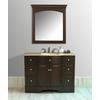 48 Inches Lotus Single Sink Vanity with Travertine Marble Top and Mirror (Faucet not included)