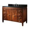 Brentwood 49 Inch Vanity with Black Granite Top in New Walnut Finish (Faucet not included)