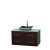 Centra 42 In. Single Vanity in Espresso with Green Glass Top with Black Granite Sink and No Mirror