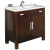36 Inch W x 20 Inch D Vanity Set and White Ceramic Top for Single Hole Faucet in Cherry