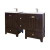 58 Inch W x 18 Inch D Modular Vanity Set and White Ceramic Top for Single Hole Faucet in Tobacco Finish