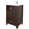24 Inch W x 18 Inch D Vanity Set and White Ceramic Top for Single Hole Faucet in Tobacco Finish