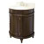 30 Inch W x 21 Inch D Solid Wood Vanity with Beige Marble Top and White Undermount Sink in Walnut Finish