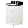 30 Inch W x 21 Inch D Solid Wood Vanity with Black Granite Top and White Undermount Sink in White Finish