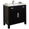 36 Inch W x 20 Inch D Vanity Set and Biscuit Ceramic Top for 4 Inch o.c. Faucet in Dark Mahogany