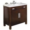 36 Inch W x 20 Inch D Vanity Set with White Ceramic Top for 4 Inch o.c. Faucet in Cherry