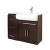 36 Inch W x 18 Inch D Modular Solid Wood Vanity and White Ceramic Top for Single Hole Faucet in Walnut