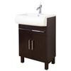 24 Inch W x 18 Inch D Vanity with White Ceramic Top for Single Hole Faucet Installation in Walnut