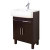 24 Inch W x 18 Inch D Vanity with White Ceramic Top for Single Hole Faucet in Walnut