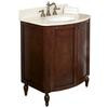 32 Inch W x 22 Inch D Solid Wood Vanity with Beige Marble Top and White Under Mount Sink in Antique Cherry
