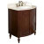 32 Inch W x 22 Inch D Solid Wood Vanity with Beige Marble Top and Biscuit Under Mount Sink in Antique Cherry