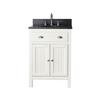 Hamilton 24 In. Vanity in French White with Marble Vanity Top in Gala Beige