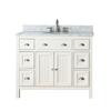 Hamilton 42 In. Vanity in French White with Marble Vanity Top in Carrera White