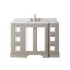 Newport 48 In. Vanity in French Gray with Marble Vanity Top in Carrera White