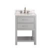 Brooks 24 In. Vanity in Chilled Gray with Marble Vanity Top in Carrera White