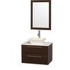 Amare 30 In. Vanity in Espresso with Man-Made Stone Vanity Top in White and Bone Porcelain Sink