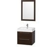 Amare 24 In. Vanity in Espresso with Acrylic-Resin Vanity Top in White and Integrated Sink