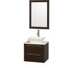 Amare 24 In. Vanity in Espresso with White Man-Made Stone Top in White and Bone Porcelain Sink