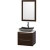 Amare 24 In. Vanity in Espresso with White Man-Made Stone Vanity Top in White and Black Granite Sink