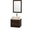 Amare 24 In. Vanity in Espresso with White Man-Made Stone Vanity Top in White and Ivory Marble Sink