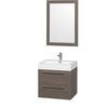 Amare 24 In. Vanity in Grey Oak with Acrylic-Resin Vanity Top in White and Integrated Sink