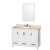 Sheffield 48 In. Vanity in White with Marble Vanity Top in Ivory and 24 In. Mirror