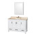 Sheffield 48 In. Vanity in White with Marble Vanity Top in Ivory and Medicine Cabinet
