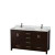 Sheffield 60 In. Double Vanity in Espresso with Marble Vanity Top in Carrara White