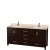 Sheffield 72 In. Double Vanity in Espresso with Marble Vanity Top in Ivory