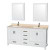 Sheffield 72 In. Double Vanity in White with Marble Vanity Top in Ivory and Medicine Cabinets