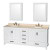 Sheffield 80 In. Double Vanity in White with Marble Vanity Top in Ivory and Medicine Cabinets