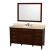 Hatton 60 In. Vanity in Dark Chestnut with Marble Vanity Top in Ivory, Sink and 44 In. Mirror